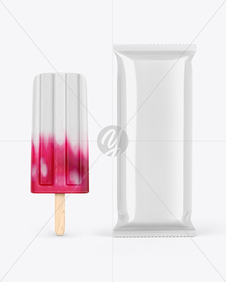 Glossy Flow Pack W/ Ice Cream Mockup