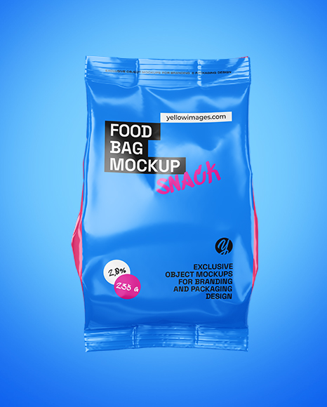 Glossy Food Bag Mockup