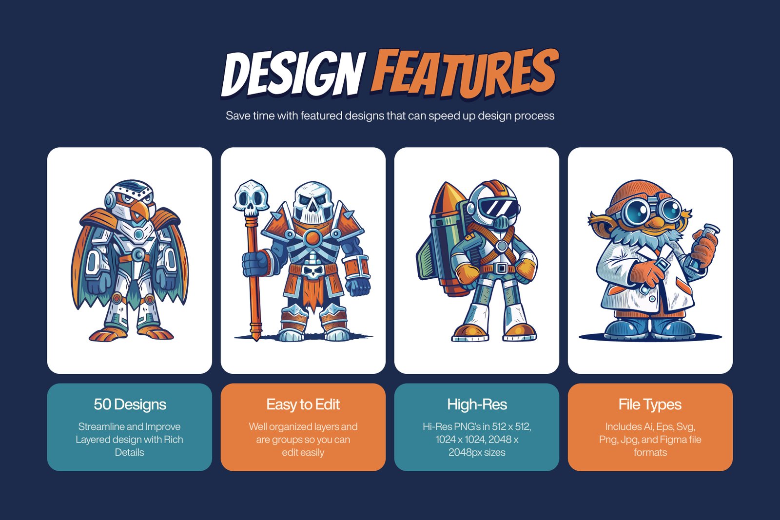 Comic Figures Illustration Set