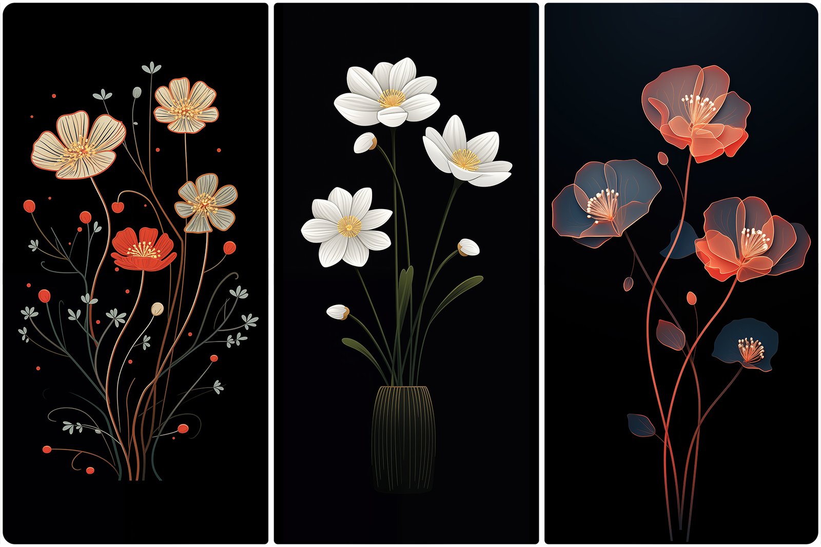 120 Flowers Poster Illustration Backgrounds