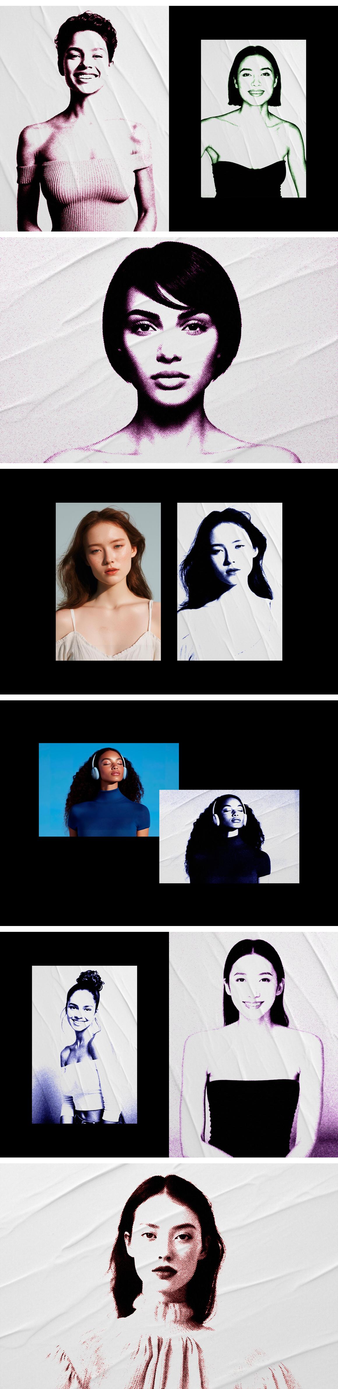 Glued Inky Print Effect