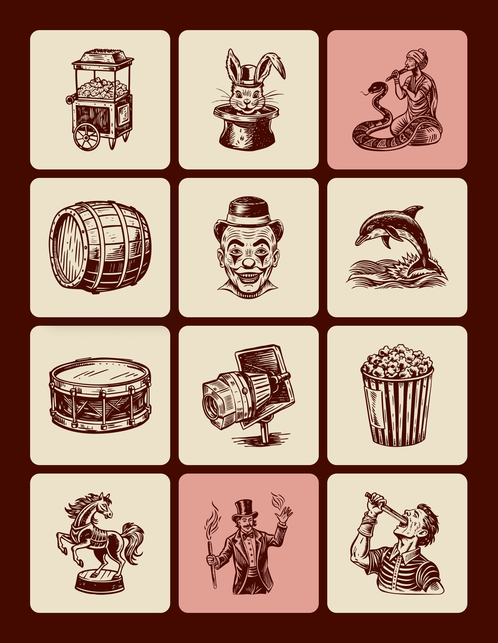 Vintage Circus Illustration Set