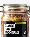Glass Jar with Clamp Lid Filled Stewed Meat Mockup