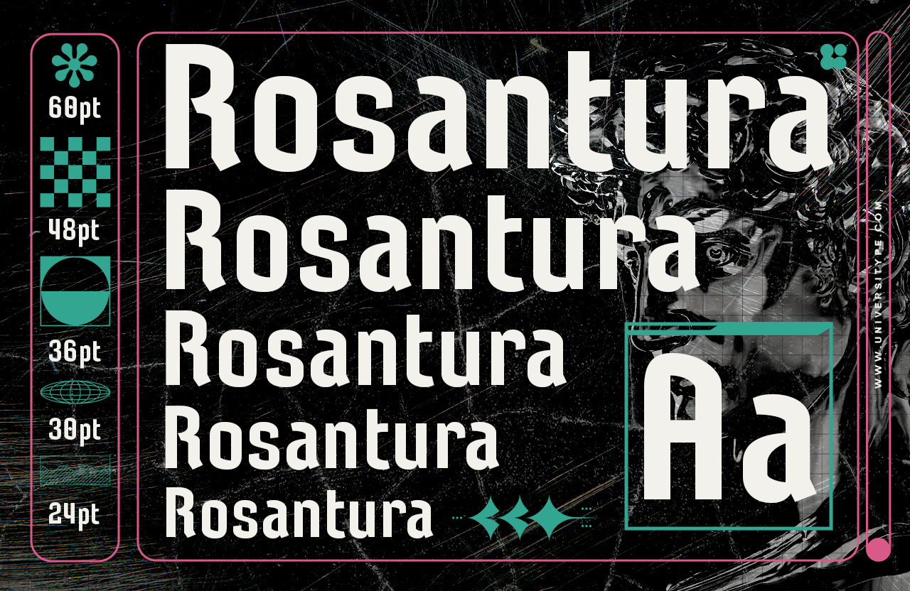 UT Rosantura - A Unique Display Font