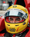 Man Wearing Racing Kit in Formula 1 Car Mockup