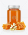 Glass Jar with Acacia Honey Mockup