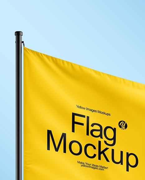 Flagpole with a Flag Mockup