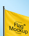 Flagpole with a Flag Mockup