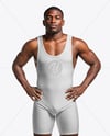 Afro-American Man Wearing Wrestling Uniform Mockup
