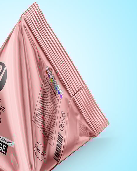 Glossy Metallic Triangular Package Mockup