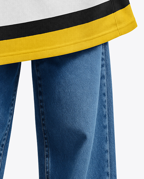 Woman Wearing Ice Hockey Jersey Mockup