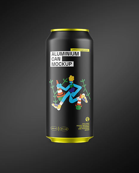 440ml Matte Aluminium Drink Can Mockup