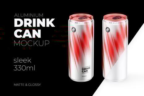 Sleek 330ml Aluminium Can Mockup - Packaging Mockups