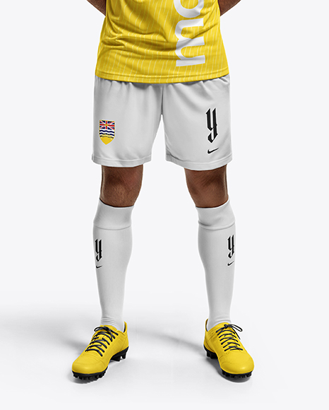 Man Wearing a Full Soccer Kit Mockup