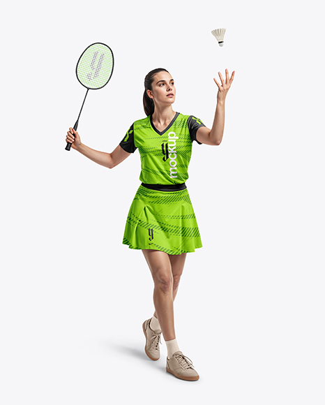 Woman Wearing Badminton Uniform Mockup - Sport Kit mockups
