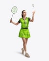 Woman Wearing Badminton Uniform Mockup