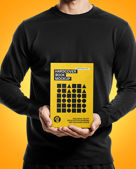 Man Holding Book Mockup