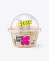 Kraft Paper Dessert Cup with Clear Plastic Dome Cap Mockup