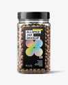 Square Plastic Jar with Whole Allspice Mockup