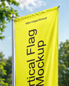 Banner Flag with Metal Flagpole Mockup