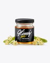 Small Clear Glass Jar with Linden Honey Mockup