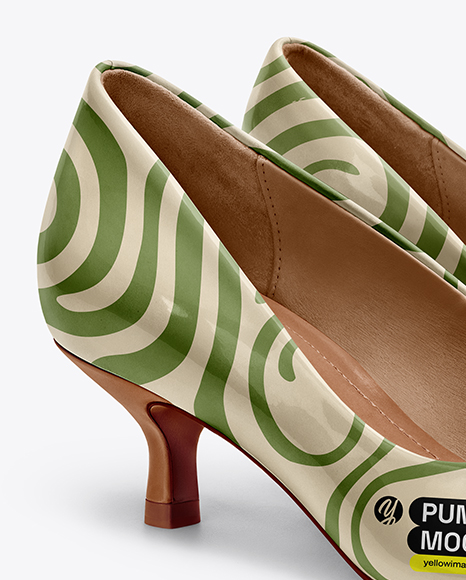 Pair of Kitten Heel Pumps Mockup