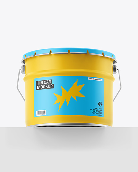 Matte Tin Can w Metallic Handle Mockup