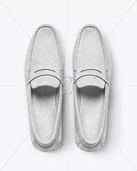 Pair of Suede Moccasins Mockup