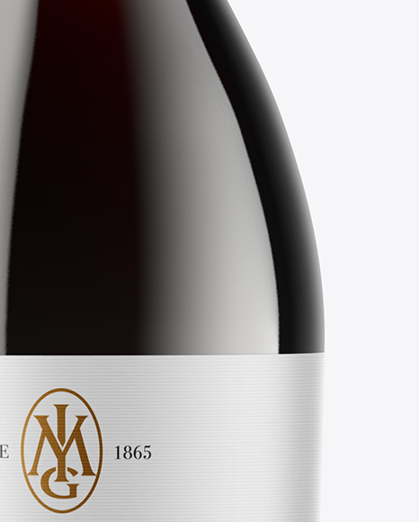 Antique Green Glass Red Wine Bottle Mockup