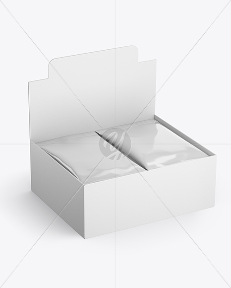 Box with Glossy Trading Card Packs Mockup