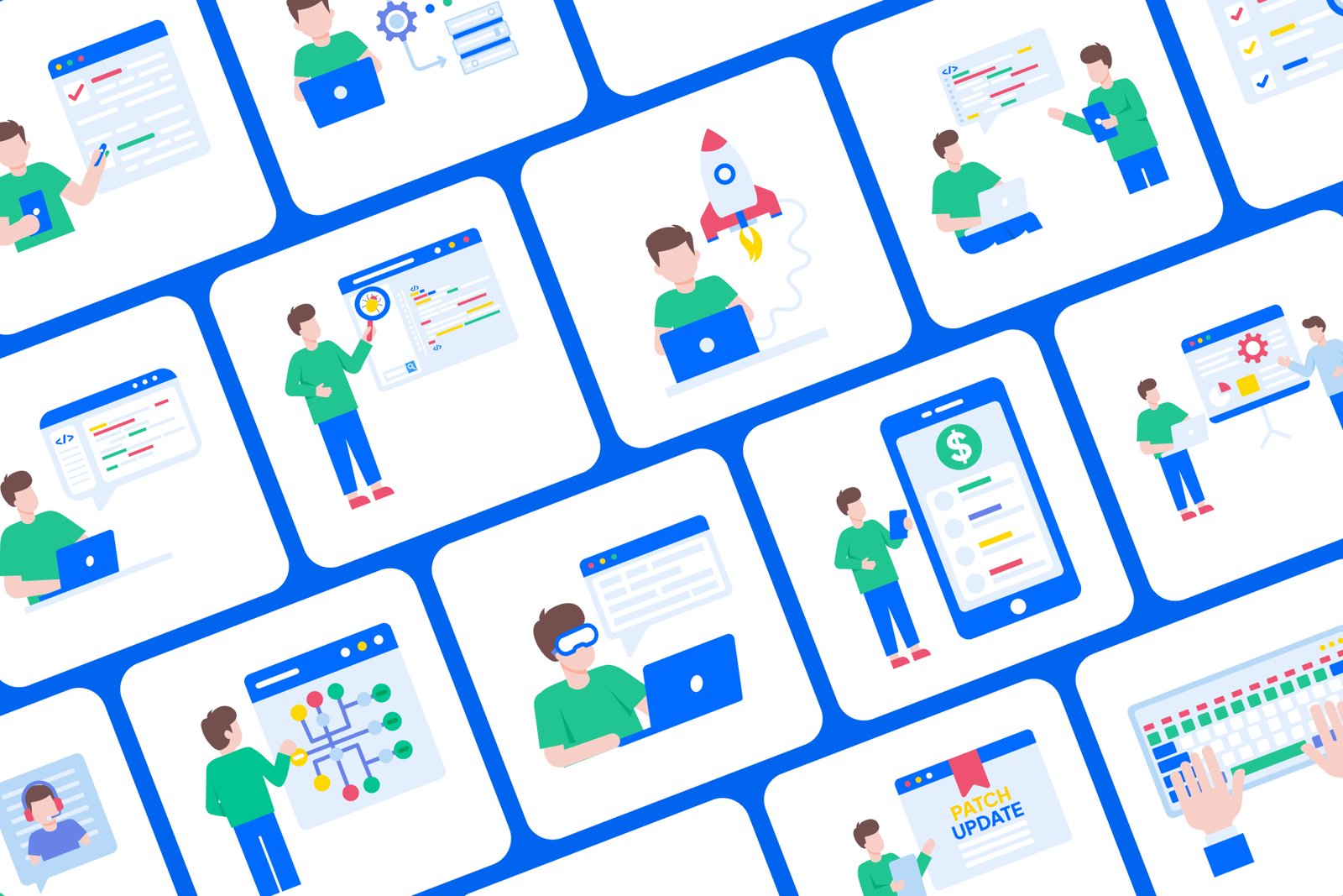Software Developer Illustration Set