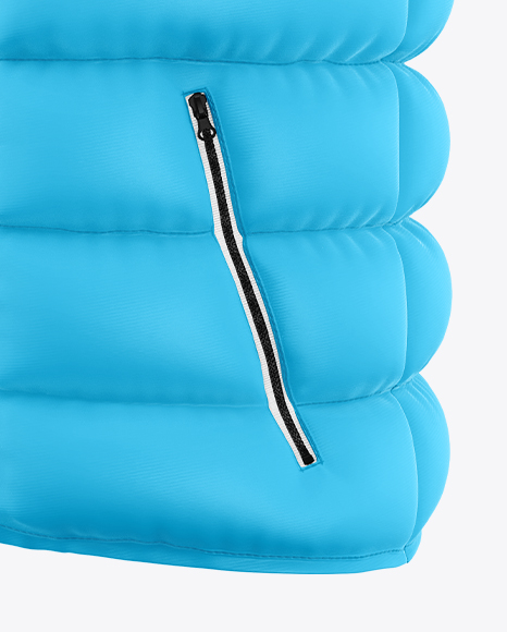 Matte Down Vest Mockup – Half Side View