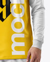 Soccer Player Wearing Long Sleeve Jersey and Shorts Mockup