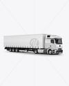 Semi Trailer Truck Mockup - Half Side View