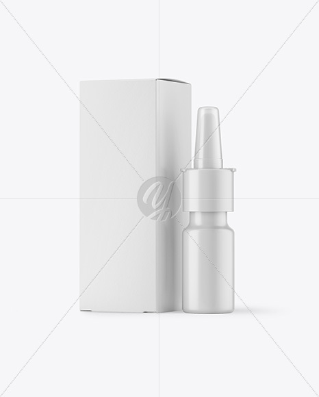 Matte Nasal Spray Bottle & Paper Box Mockup
