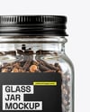 Square Glass Jar with Whole Cloves Mockup