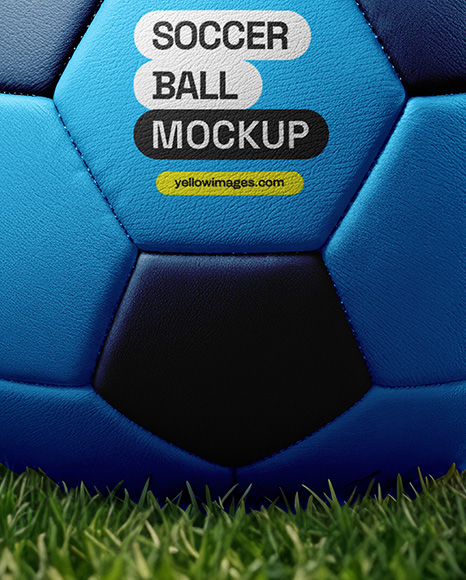 Soccer Ball on Stadium Field Mockup