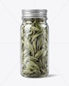 Glass Jar with Sage Herb Mockup