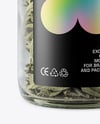 Glass Jar with Sage Herb Mockup