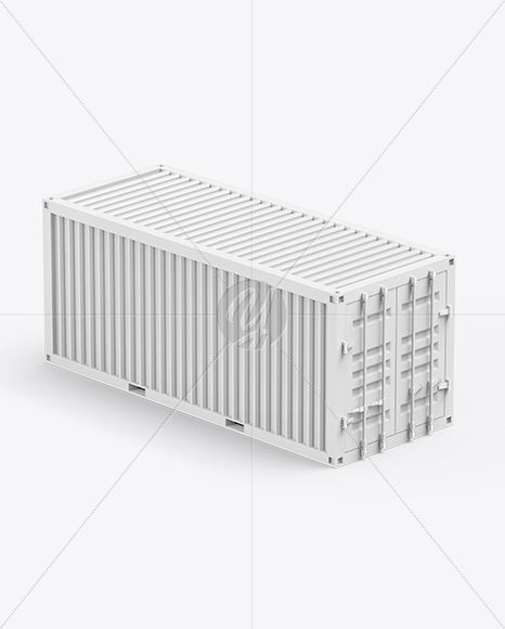 Cargo Shipping Container Mockup – Half Side View