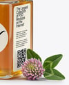 Square Clear Glass Jar with Clover Honey Mockup