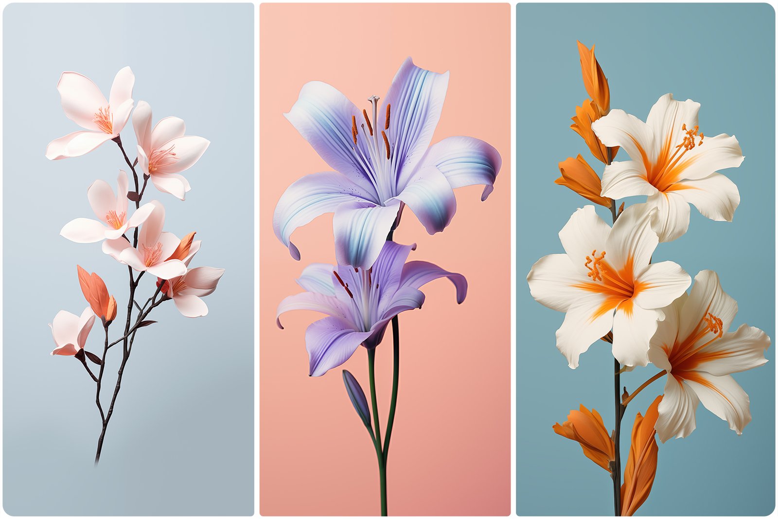 120 Flowers Poster Illustration Backgrounds