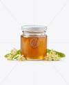 Small Clear Glass Jar with Linden Honey Mockup
