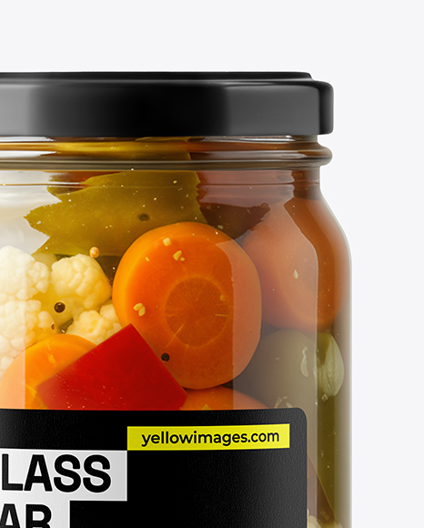 Glass Jar with Giardiniera Mockup
