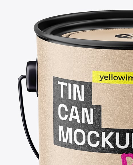 Matte Tin Can w/ Handle Mockup