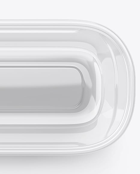 Clear Plastic Container in Paper Sleeve Mockup