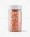 Plastic Jar with Pink Salt Mockup