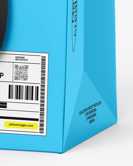 Paper Shopping Bag Mockup – Half Side View