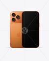 Two iPhone 17 Pro Max Cosmic Orange Mockup