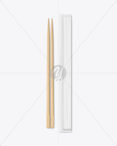 Bamboo Chopsticks with Paper Package Mockup